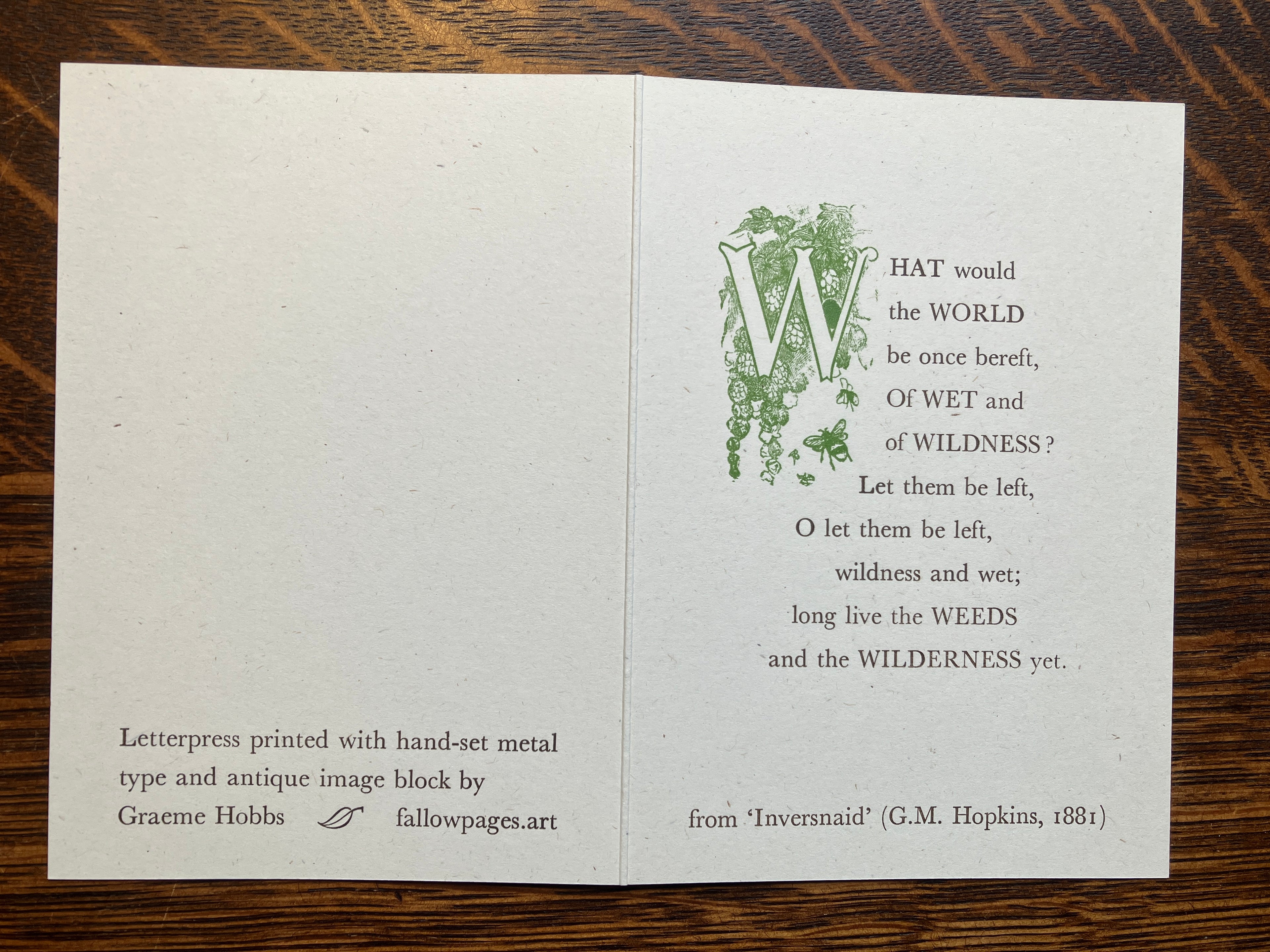 Long Live the Weeds and the Wilderness Yet