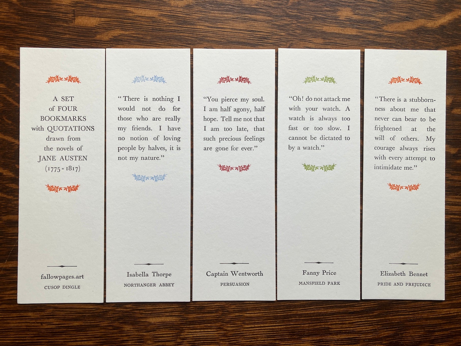 Jane Austen Bookmarks